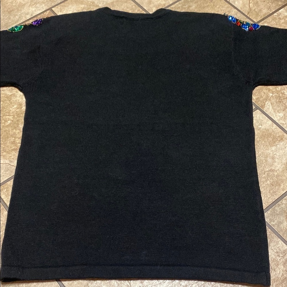 Y2K SML Sport LTD Black and Red Sweater with Vibrant Embellishments Fairy Goth - Picture 10 of 11